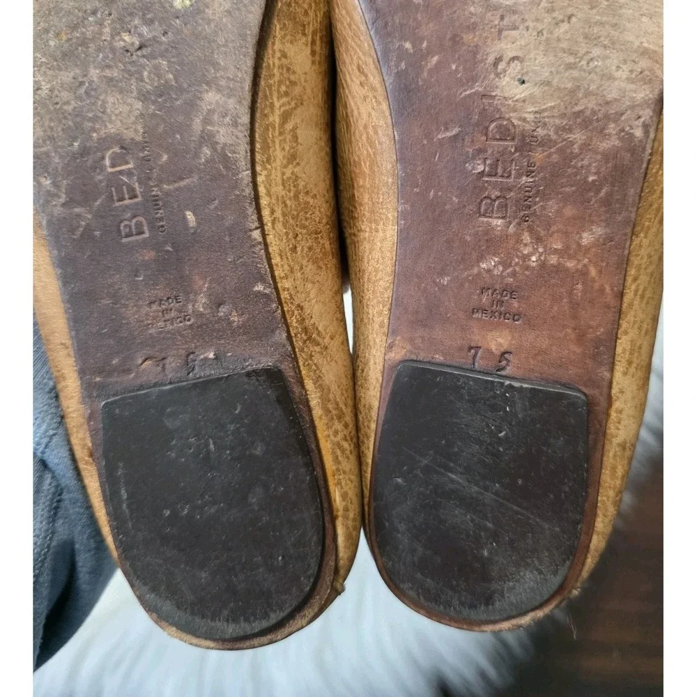 Bed Stu Brown Ballet Flats Braided Leather Slip On Boho Women's Size 7.5